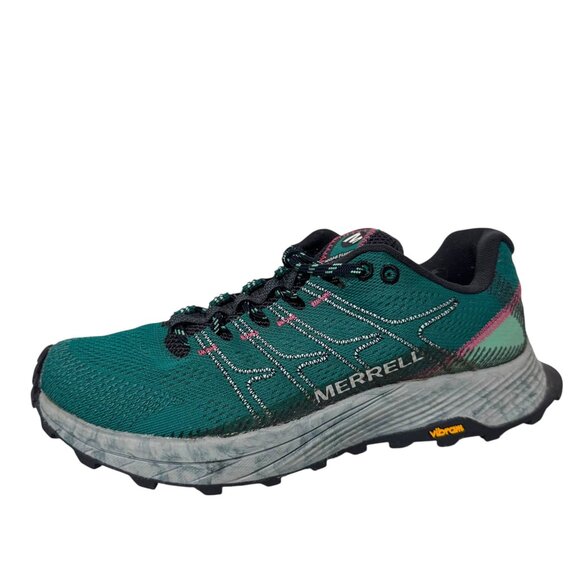 Merrell Moab Flight Trail Running Shoes J066814 Marine Green Pink Women's Sz 6.5 - Picture 1 of 15